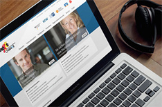 Laptop, auf dem Display ist die Webseite der nexxt-change Unternehmensbörse zu sehen