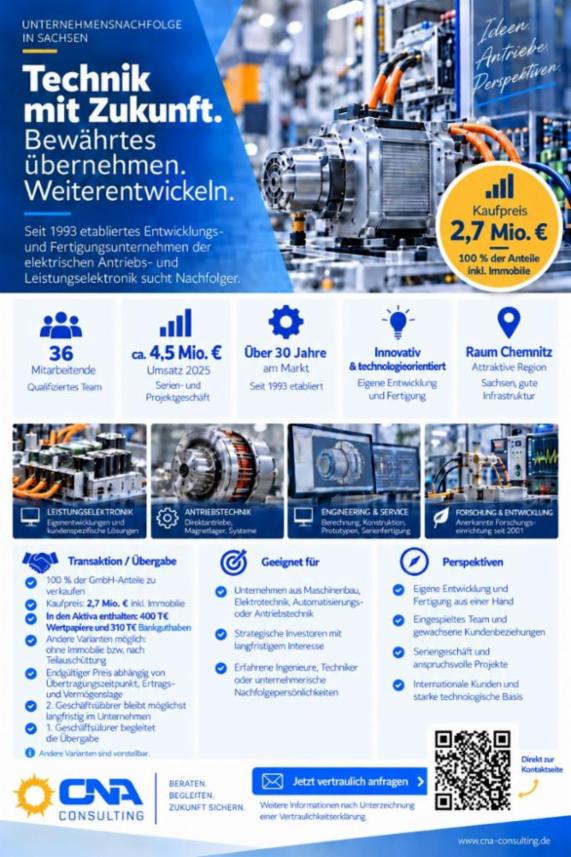 Technologieunternehmen für Antriebstechnik sucht Nachfolger – Bild 1